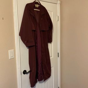 LL Bean maroon burgundy wine full length trench XL